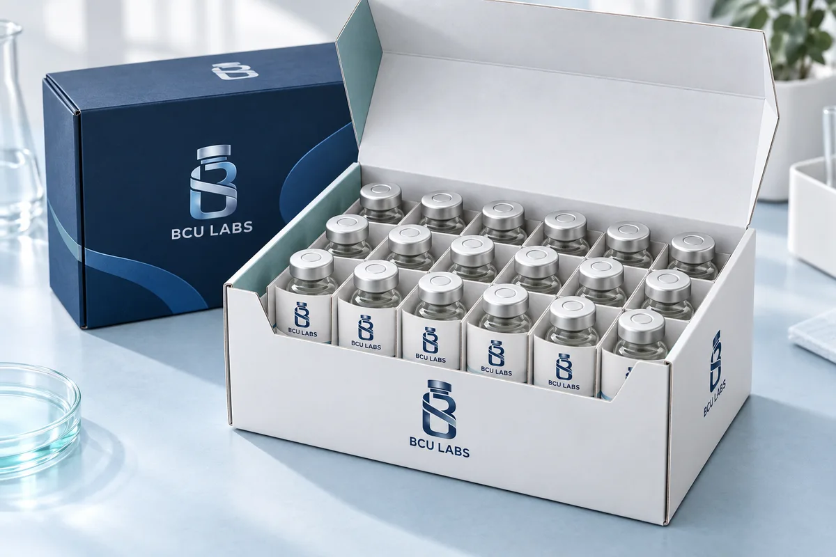A full case of BCU Labs vials